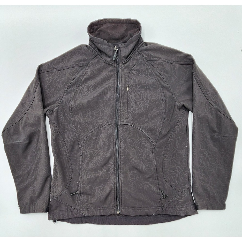 Double Diamond Jacket Womens Medium Black Hooded Softshell Fleece‎ Lined Outdoor